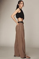 Amo Sheryl High-Rise Pleated Wide-Leg Trouser Pants