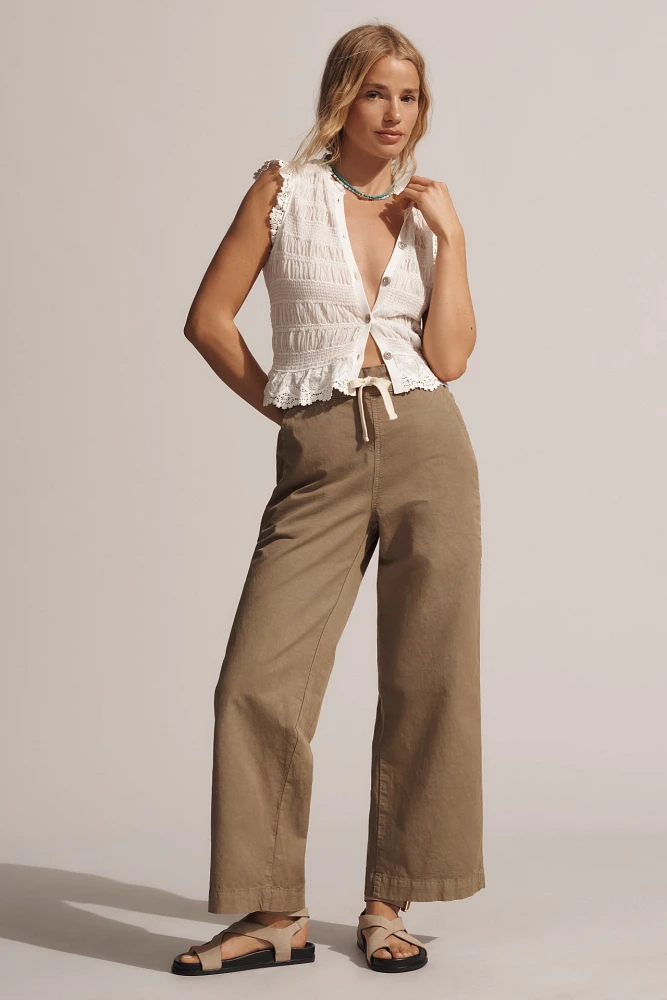 AMO Marian Linen Blend Drawstring Pants