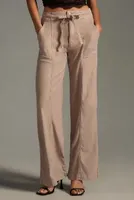 Hudson Tie-Waist Wide-Leg Linen Pants