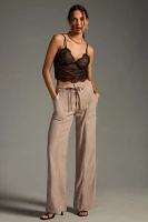 Hudson Tie-Waist Wide-Leg Linen Pants