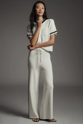 Maeve Knit Side-Stripe Track Pants