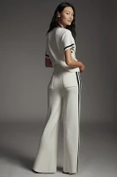 Maeve Knit Side-Stripe Track Pants