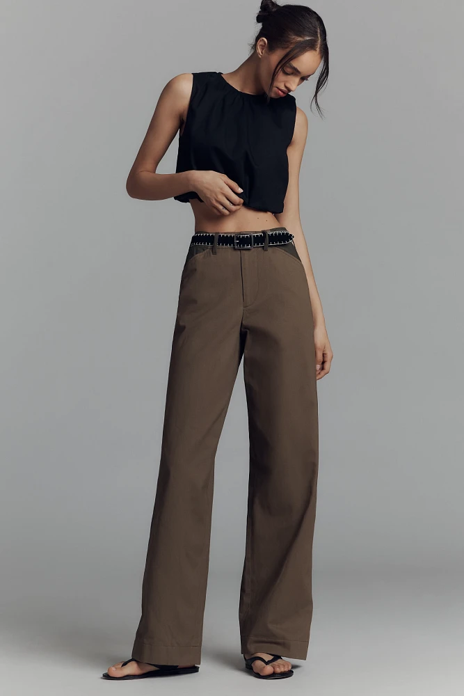 rag & bone Banks Mid-Rise Wide-Leg Full-Length Pants