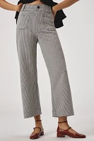 The Colette Cropped Wide-Leg Pants by Maeve: Houndstooth Edition