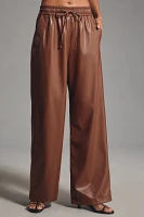 Exquise Brenna Faux Leather Wide-Leg Pants