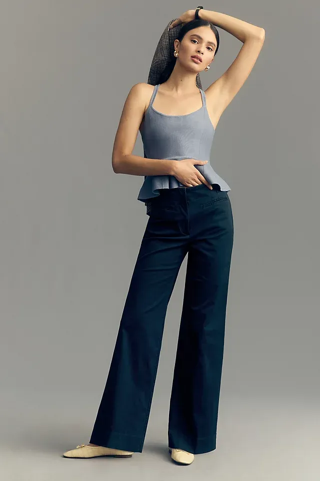 Maeve 70s Slim Cropped Kick-Flare Trousers