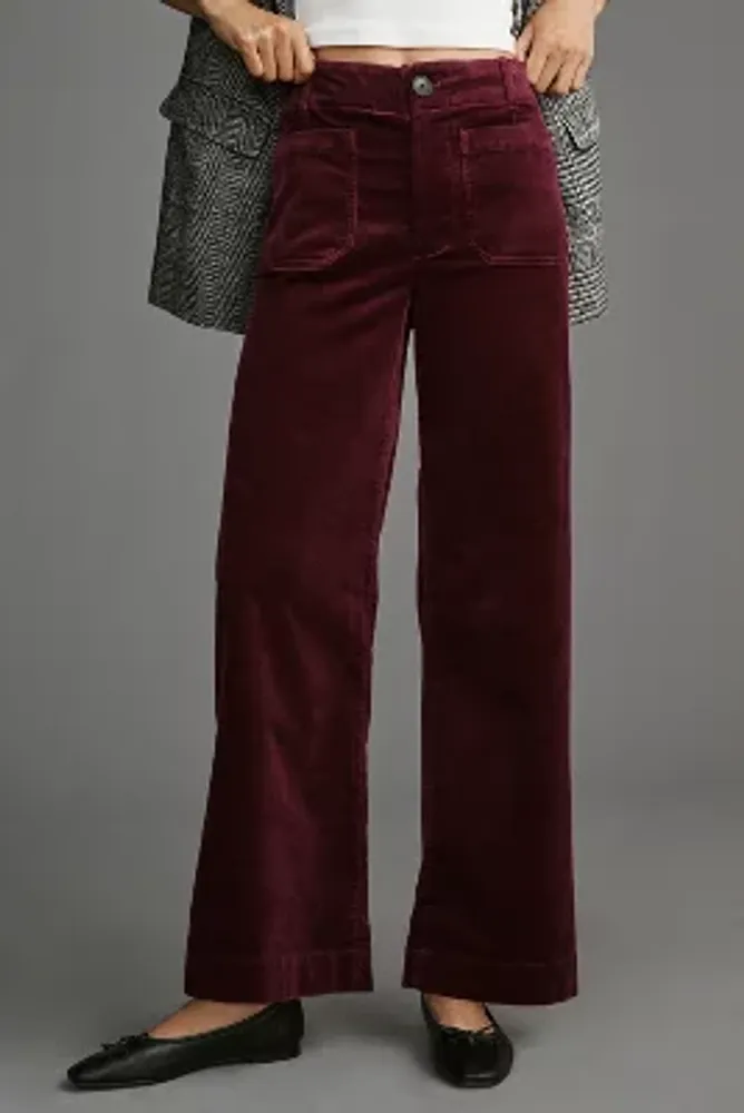 The Colette Full-Length Wide-Leg Corduroy Pants by Maeve