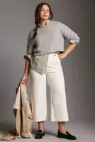 Maeve Buttoned Cropped Wide-Leg Culottes