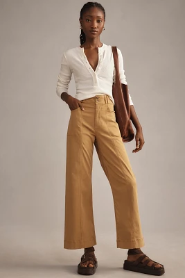 The Skipper Seamed High-Rise Crop Wide-Leg Pants by Pilcro