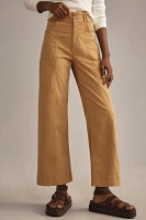 The Skipper Seamed High-Rise Crop Wide-Leg Pants by Pilcro