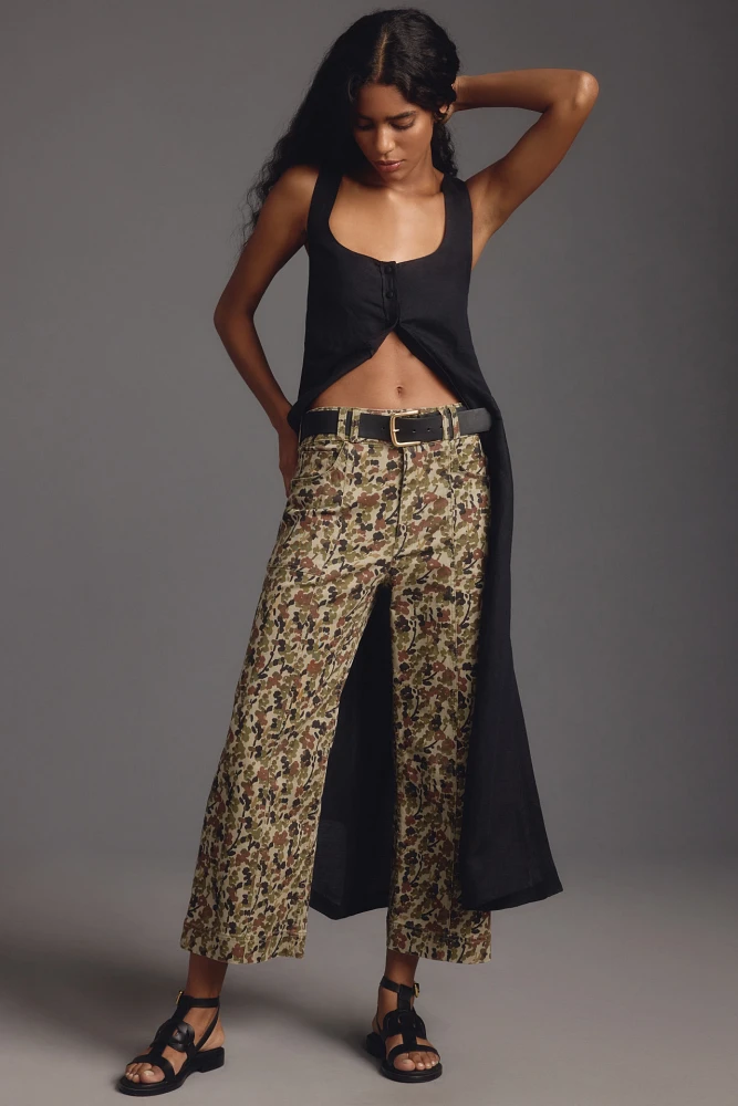 The Skipper High-Rise Wide-Leg Pants by Pilcro: Printed Edition