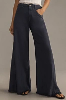 The Adi Mid-Rise Frayed Relaxed Flare Pants by Pilcro: Linen Edition