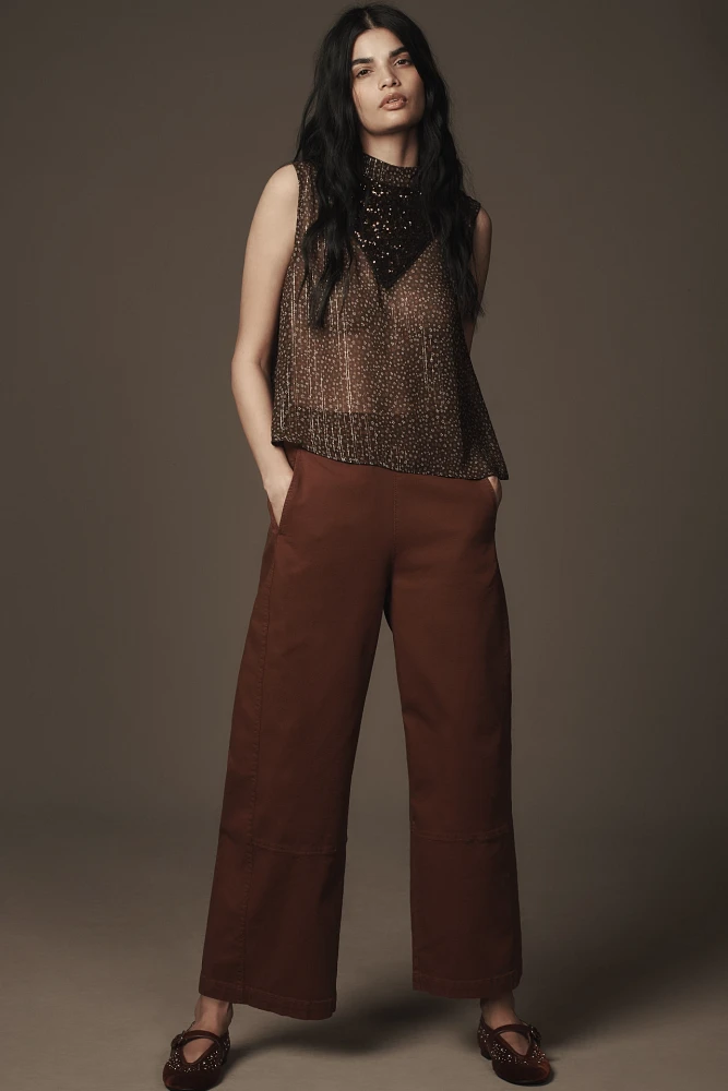 The Izzie Relaxed Pull-On Barrel Pants by Pilcro