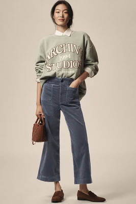 The Colette Cropped Wide-Leg Pants by Maeve: Corduroy Edition