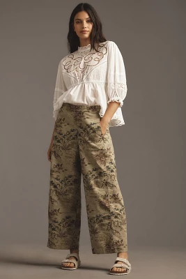 The Izzie Relaxed Pull-On Barrel Pants by Pilcro: Printed Edition