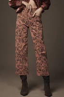 The Skipper Seamed High-Rise Crop Wide-Leg Pants by Pilcro: Printed Twill Edition