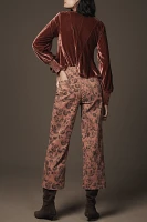 The Skipper Seamed High-Rise Crop Wide-Leg Pants by Pilcro: Printed Twill Edition