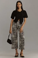 The Ettie High-Rise Crop Wide-Leg Pants by Maeve: Printed Edition