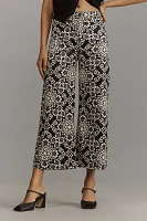 The Ettie High-Rise Crop Wide-Leg Pants by Maeve: Printed Edition