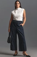 The Izzie Relaxed Pull-On Barrel Pants by Pilcro: Poplin Edition