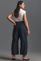 The Izzie Relaxed Pull-On Barrel Pants by Pilcro: Poplin Edition