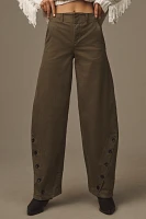 Maeve Tailored Button Barrel Pants