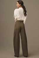 Maeve Tailored Button Barrel Pants