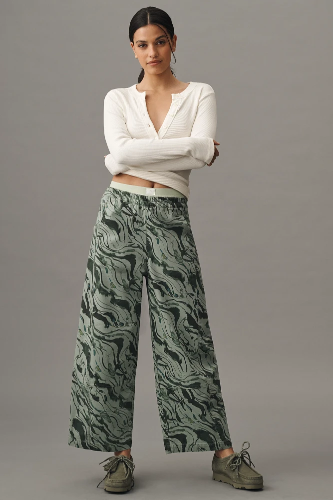 The Izzie Relaxed Pull-On Barrel Pants by Pilcro: Printed Edition