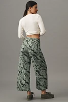 The Izzie Relaxed Pull-On Barrel Pants by Pilcro: Printed Edition