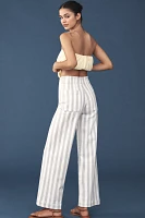 The Colette Full-Length Wide-Leg Pants by Maeve: Stripe Edition