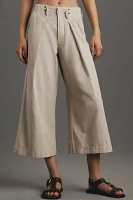 Pilcro Linen-Blend Crop Wide-Leg Chino Pants
