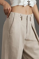 Pilcro Linen-Blend Crop Wide-Leg Chino Pants
