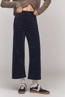 The Colette Cropped Wide-Leg Pants by Maeve: Plaid Corduroy Edition