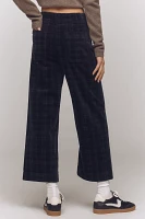 The Colette Cropped Wide-Leg Pants by Maeve: Plaid Corduroy Edition