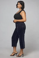 The Colette Cropped Wide-Leg Pants by Maeve: Plaid Corduroy Edition