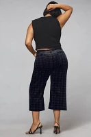 The Colette Cropped Wide-Leg Pants by Maeve: Plaid Corduroy Edition