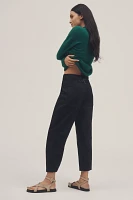 The Arin Mid-Rise Button-Front Barrel Pants by Pilcro: Linen Blend Edition