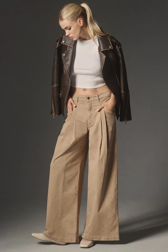 Maeve Oversized Wide-Leg Chino Pants