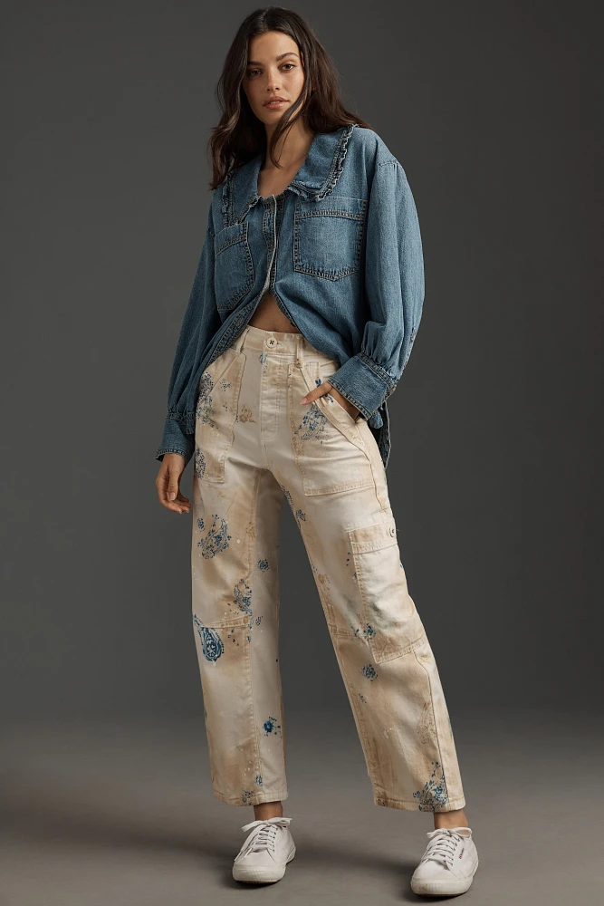 The Millie Low-Slung Barrel Pants by Pilcro: Printed Edition