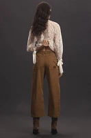 The Izzie Relaxed Pull-On Barrel Pants by Pilcro: Patch Edition