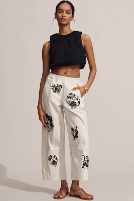 The Izzie Relaxed Pull-On Barrel Pants by Pilcro: Printed Edition