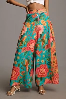 Farm Rio x Anthropologie Floral Wide-Leg Pants