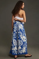 Farm Rio x Anthropologie Tropical Satin Wide-Leg Pants