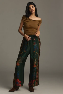 Farm Rio x Anthropologie Satin Drawstring Pants