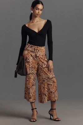 Farm Rio x Anthropologie Printed Satin Culotte Pants