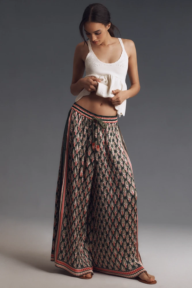 Farm Rio x Anthropologie Tropical Pleated Wide-Leg Pants