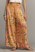 Farm Rio x Anthropologie Smocked Floral Wide-Leg Pants