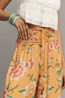 Farm Rio x Anthropologie Smocked Floral Wide-Leg Pants