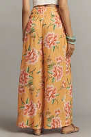 Farm Rio x Anthropologie Smocked Floral Wide-Leg Pants