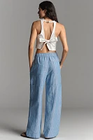 Scotch & Soda Noa Linen Blend High-Rise Wide-Leg Pants